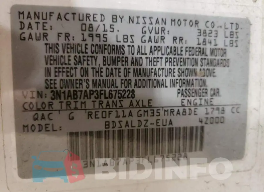 3N1AB7AP3FL675228 Photo# 12