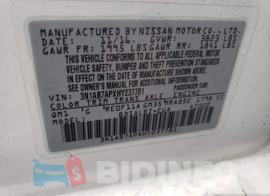 3N1AB7APXHY237781 Photo# 12