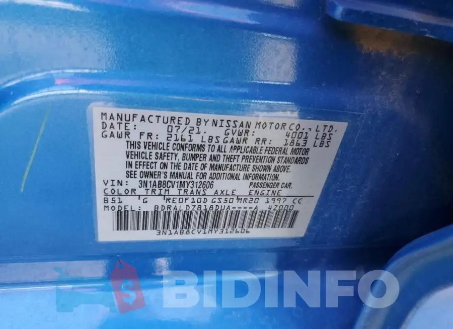 3N1AB8CV1MY312606 Photo# 12