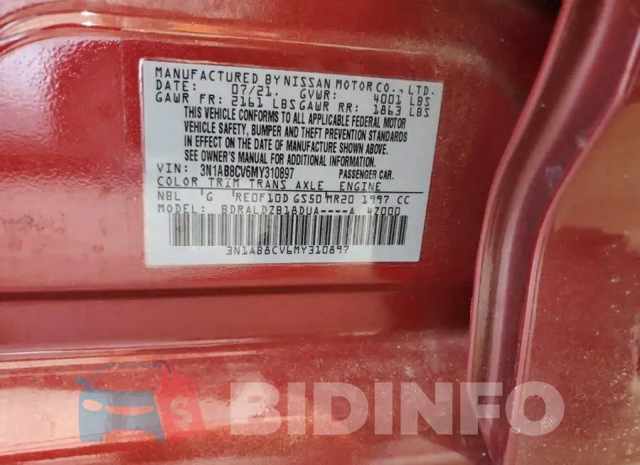 3N1AB8CV6MY310897 Photo# 12