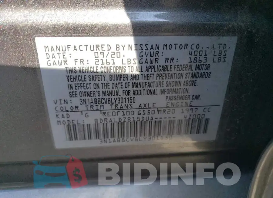 3N1AB8CV8LY301150 Photo# 12