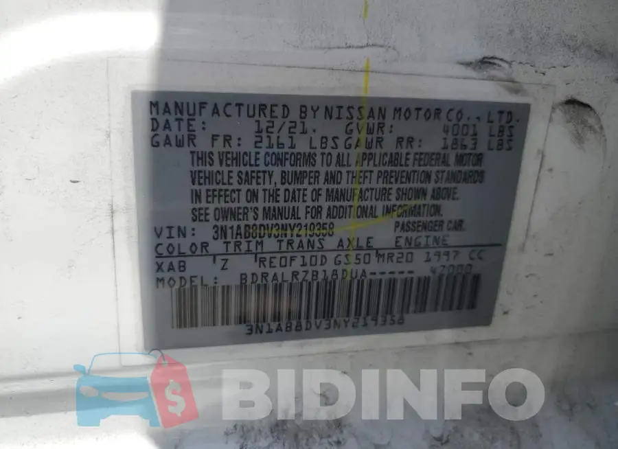 3N1AB8DV3NY219358 Photo# 12