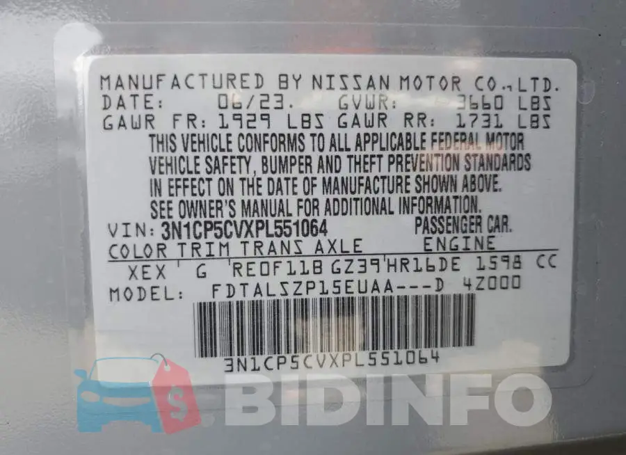 3N1CP5CVXPL551064 Photo# 13