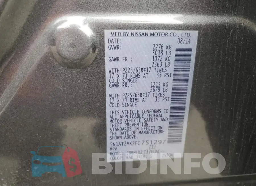 5N1AT2MK2FC751297 Photo# 12
