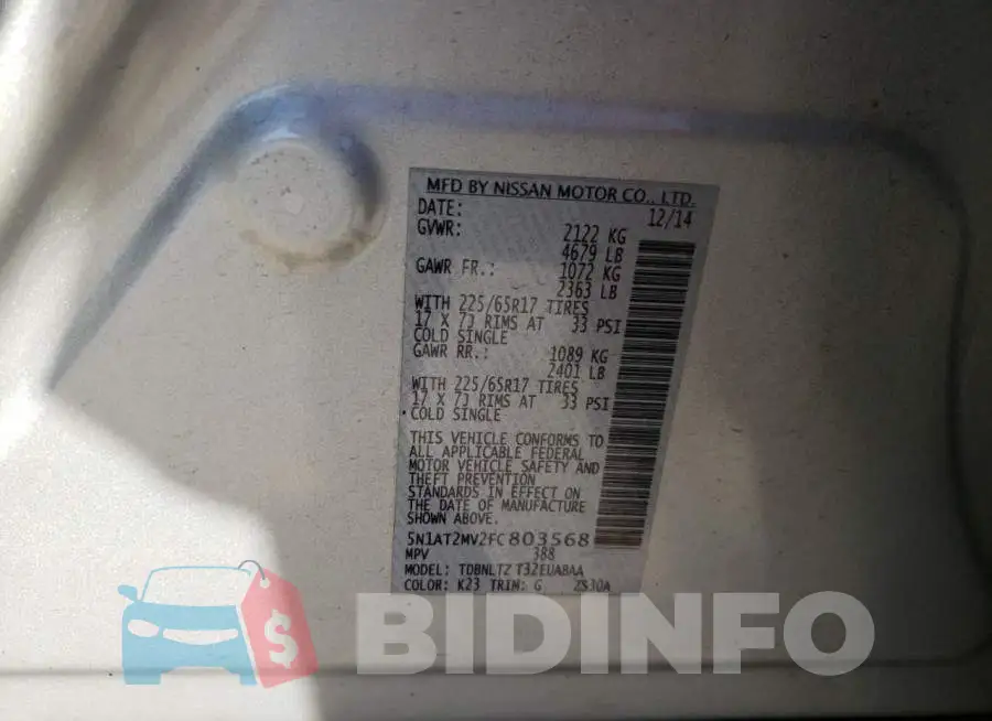 5N1AT2MV2FC803568 Photo# 14