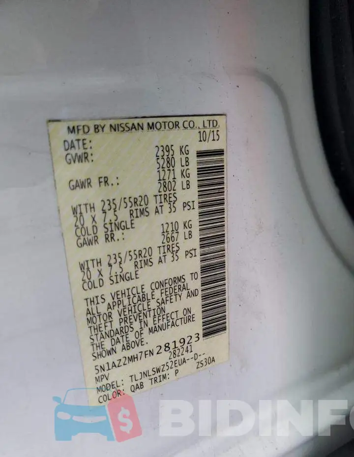 5N1AZ2MH7FN281923 Photo# 12