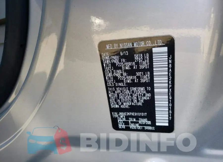 JN8AE2KPXE9101517 Photo# 12