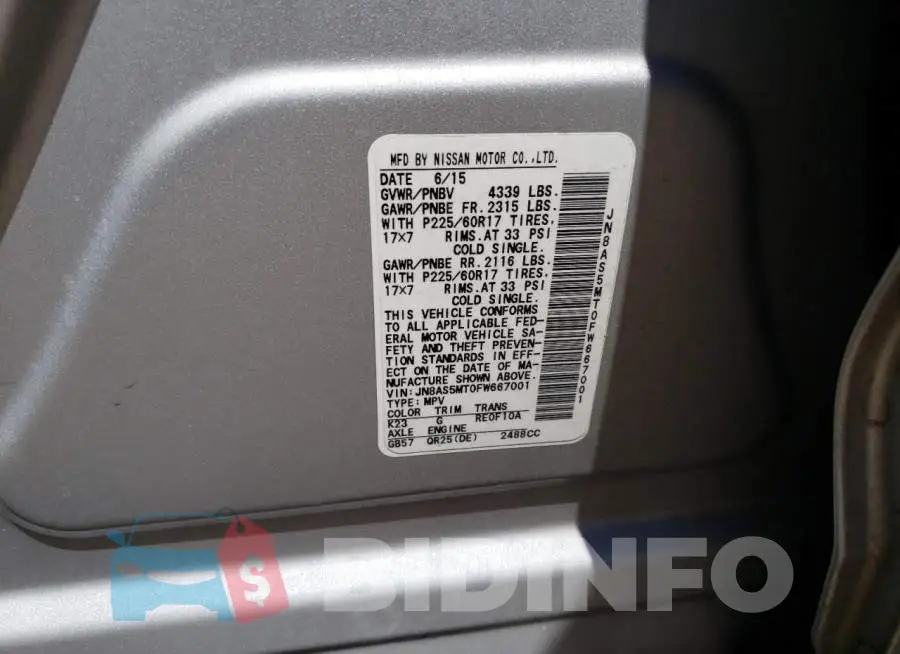 JN8AS5MT0FW667001 Photo# 12