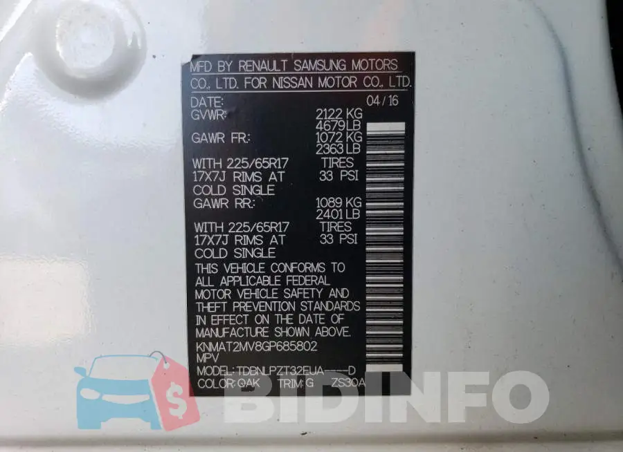 KNMAT2MV8GP685802 Photo# 13