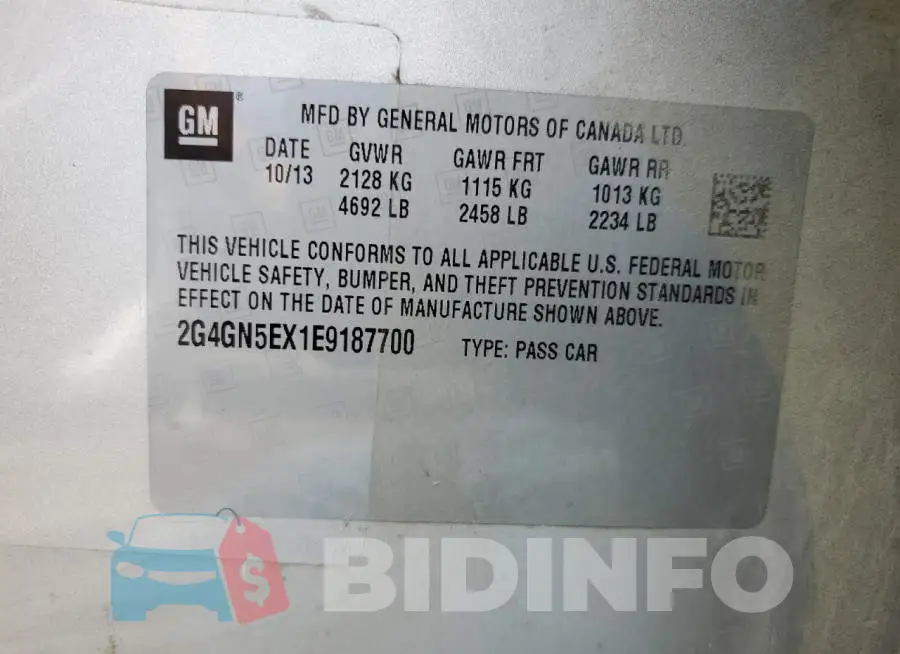 2G4GN5EX1E9187700 Photo# 12