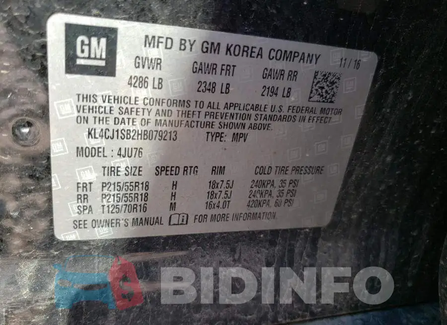 KL4CJ1SB2HB079213 Photo# 12