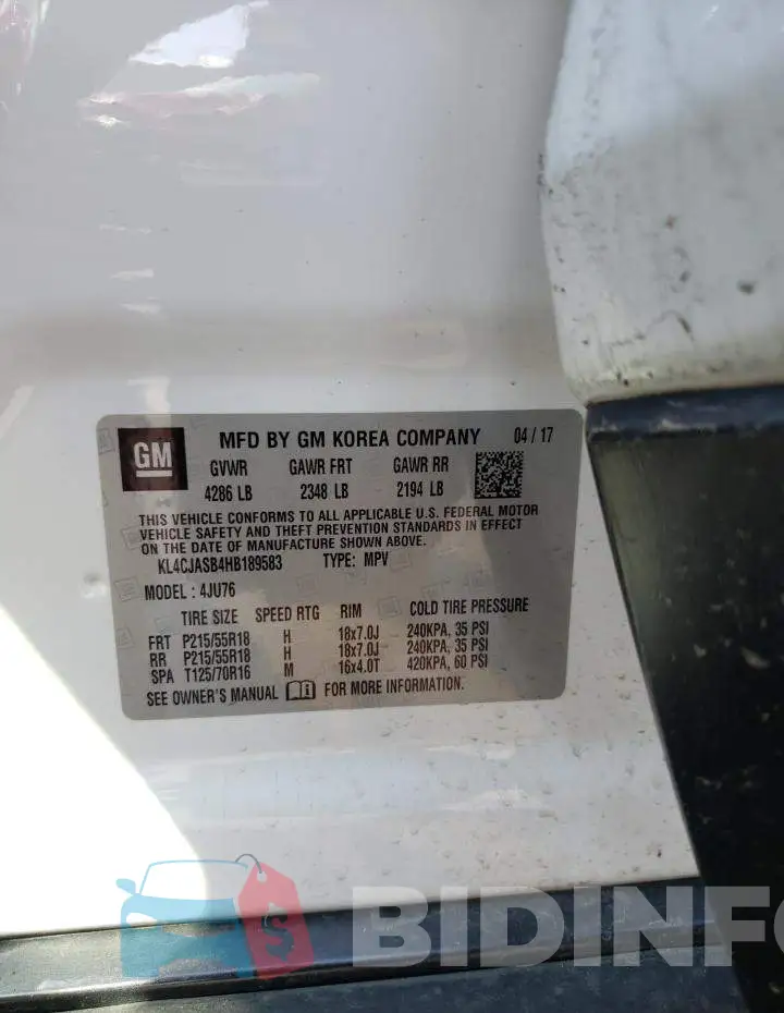 KL4CJASB4HB189583 Photo# 13