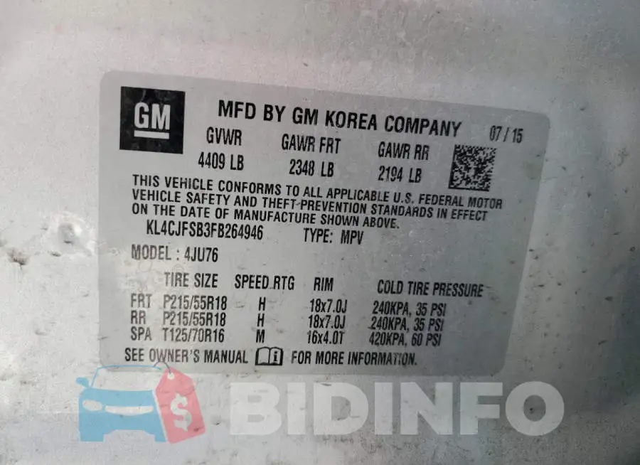 KL4CJFSB3FB264946 Photo# 12