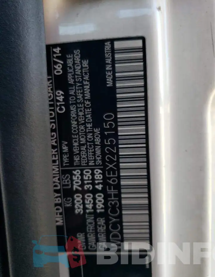WDCYC3HF6EX225150 Photo# 13