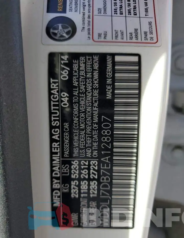 WDDLJ7DB7EA128807 Photo# 12