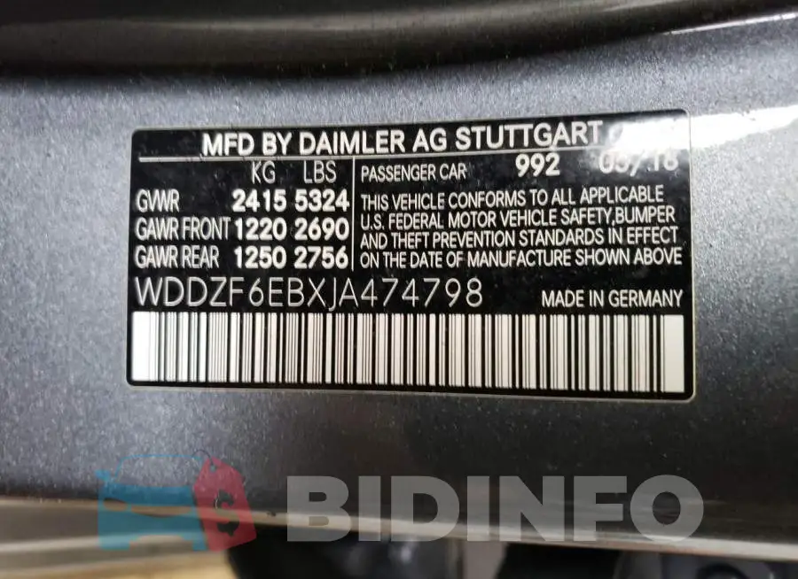 WDDZF6EBXJA474798 Photo# 13