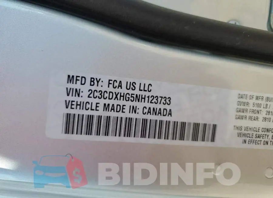 2C3CDXHG5NH123733 Photo# 12