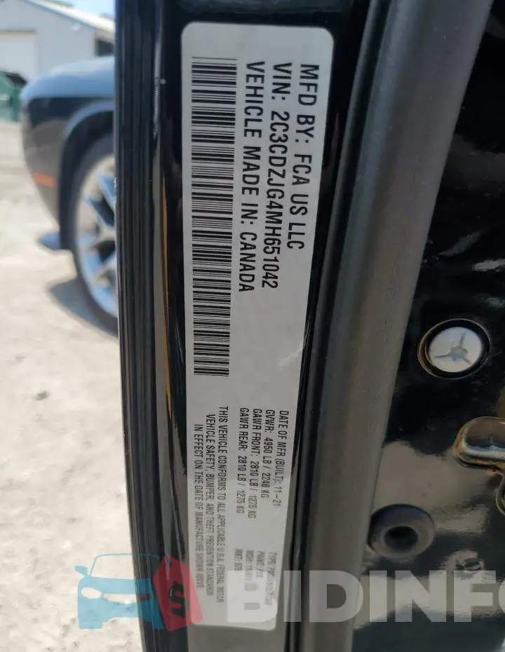 2C3CDZJG4MH651042 Photo# 13