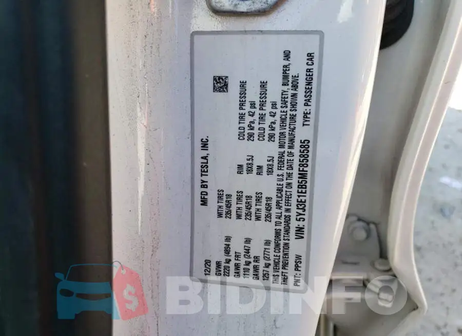 5YJ3E1EB5MF858585 Photo# 12