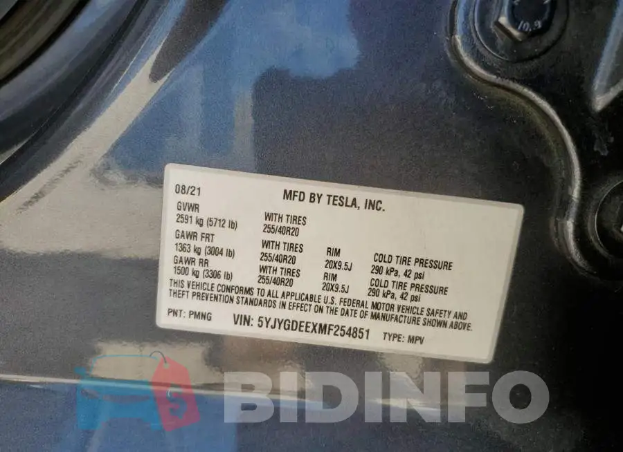 5YJYGDEEXMF254851 Photo# 13