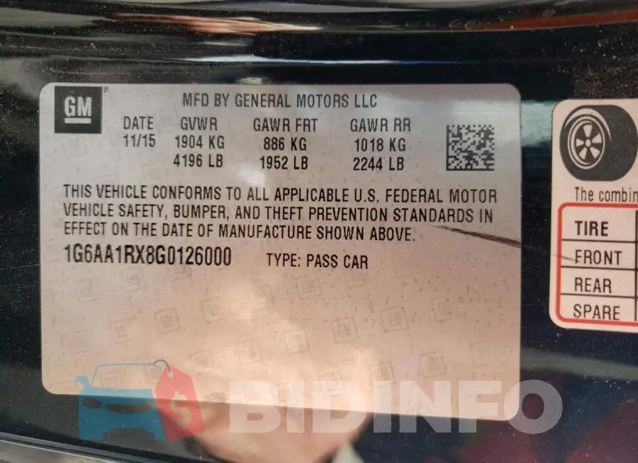 1G6AA1RX8G0126000 Photo# 12