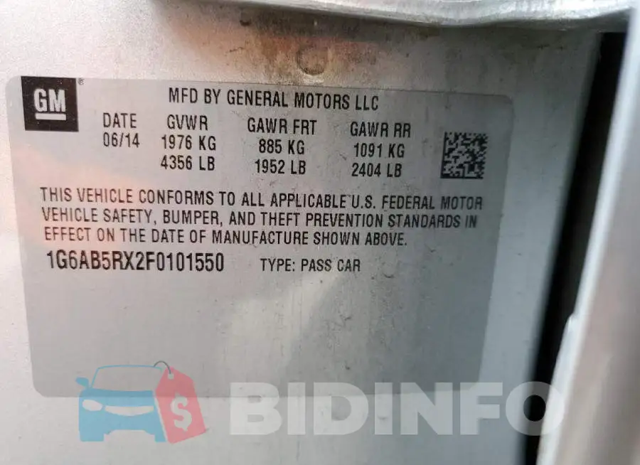 1G6AB5RX2F0101550 Photo# 12