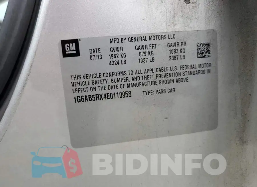 1G6AB5RX4E0110958 Photo# 12