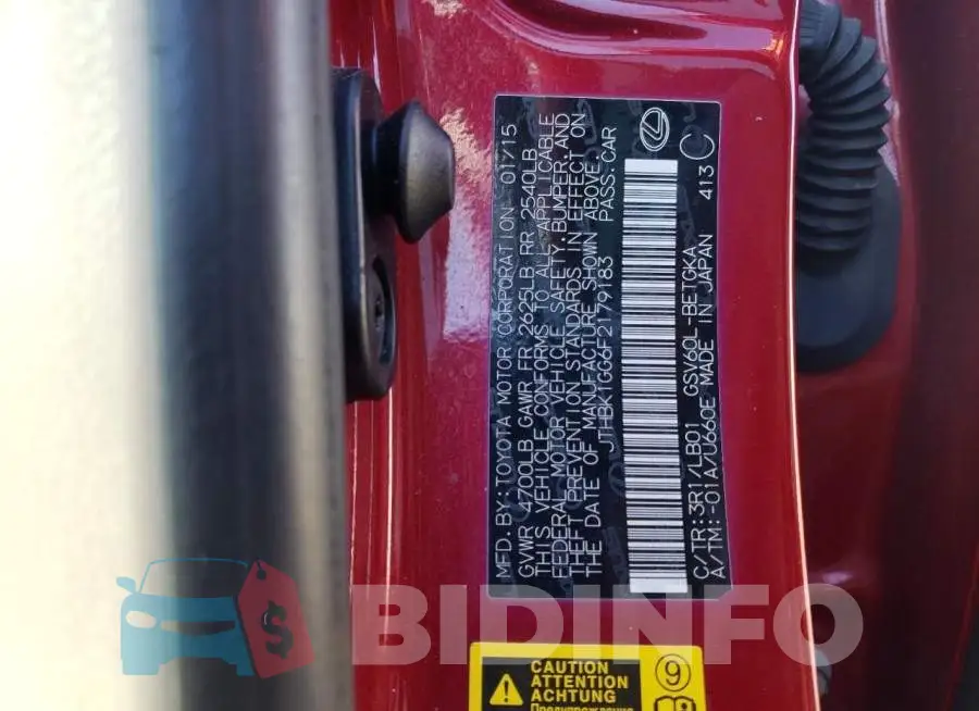 JTHBK1GG6F2179183 Photo# 12