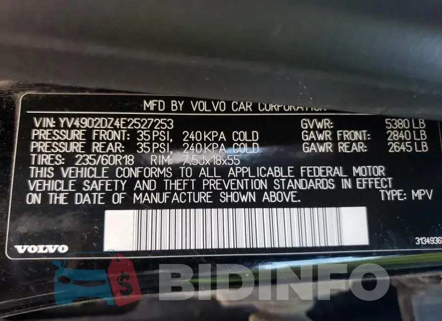YV4902DZ4E2527253 Photo# 13