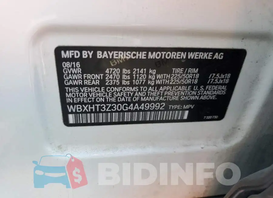 WBXHT3Z30G4A49992 Photo# 13