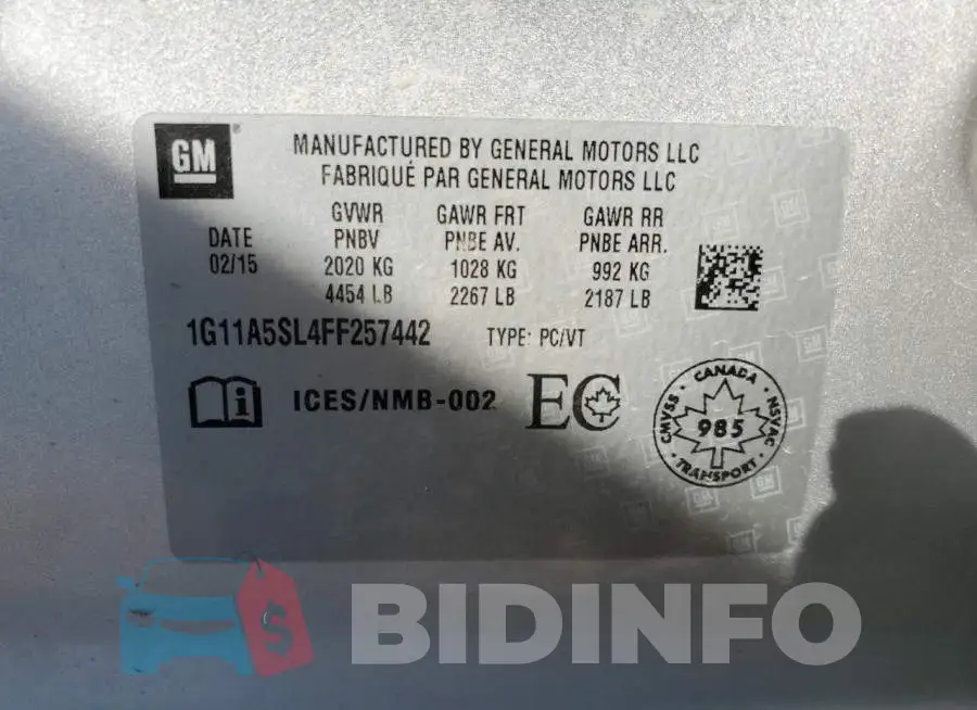 1G11A5SL4FF257442 Photo# 12