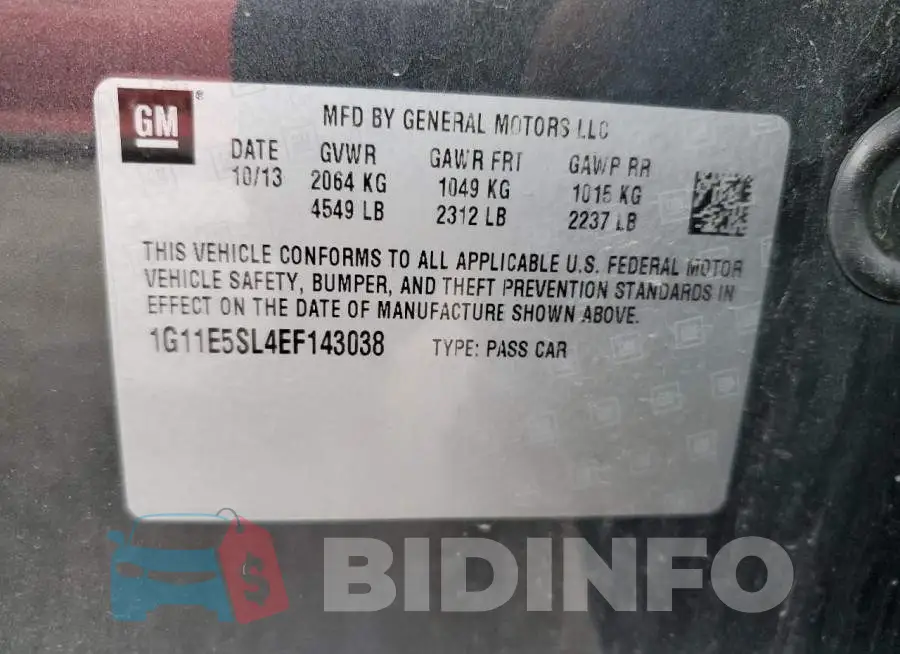 1G11E5SL4EF143038 Photo# 12