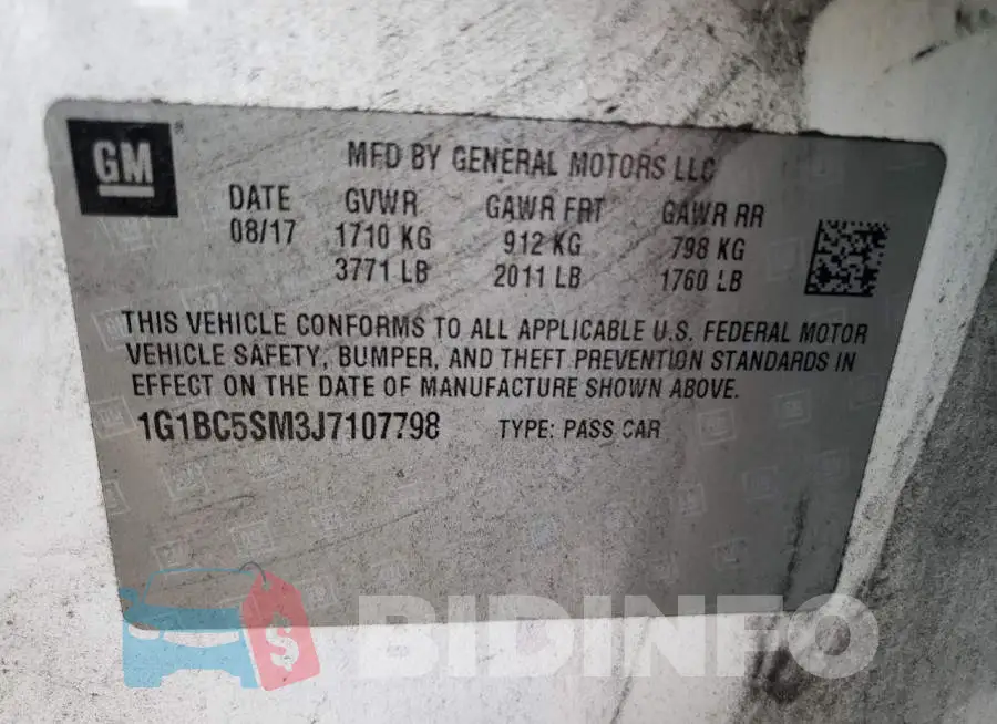 1G1BC5SM3J7107798 Photo# 12