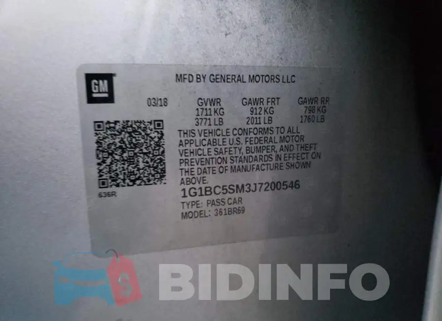 1G1BC5SM3J7200546 Photo# 12