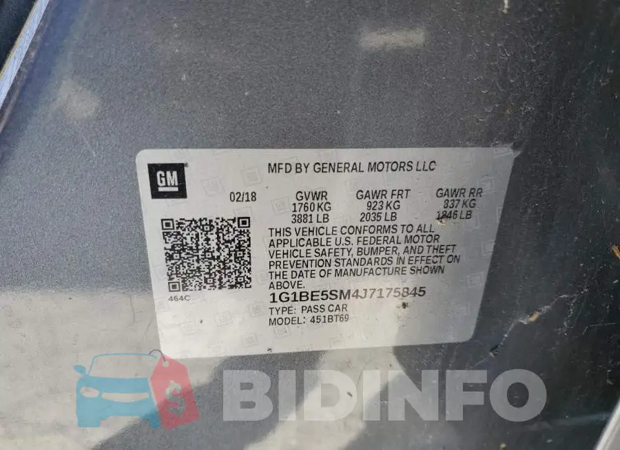 1G1BE5SM4J7175845 Photo# 12