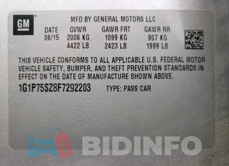 1G1P75SZ8F7292203 Photo# 12