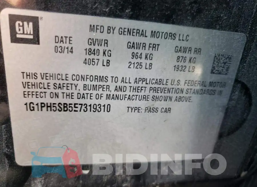1G1PH5SB5E7319310 Photo# 12