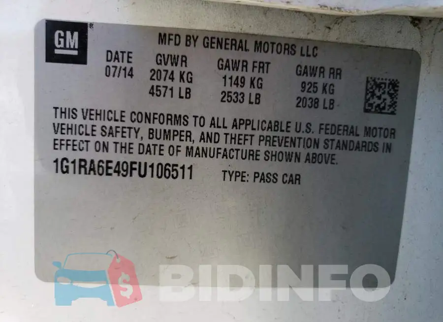 1G1RA6E49FU106511 Photo# 12