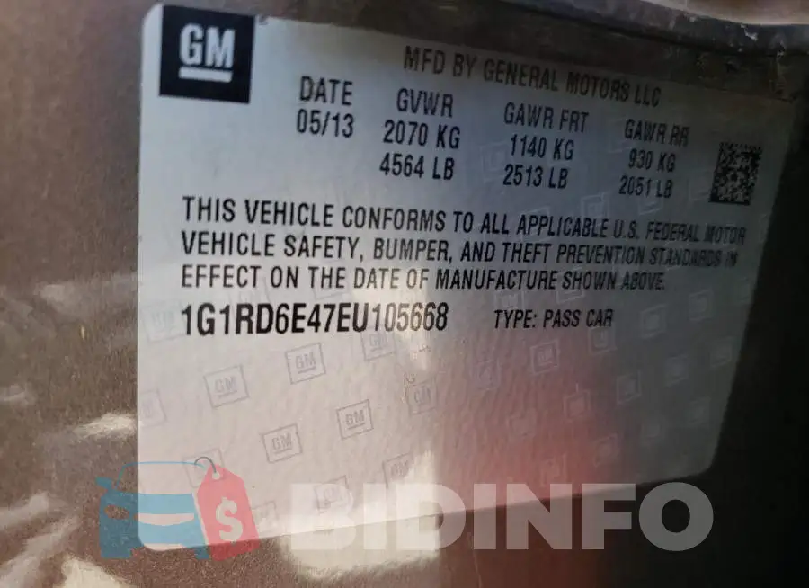 1G1RD6E47EU105668 Photo# 12