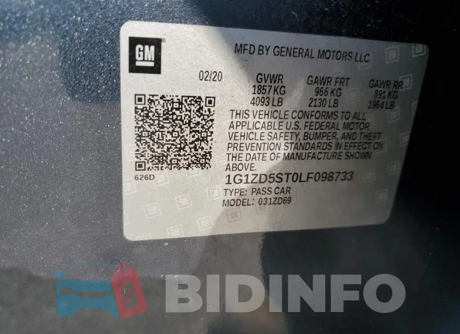 1G1ZD5ST0LF098733 Photo# 12