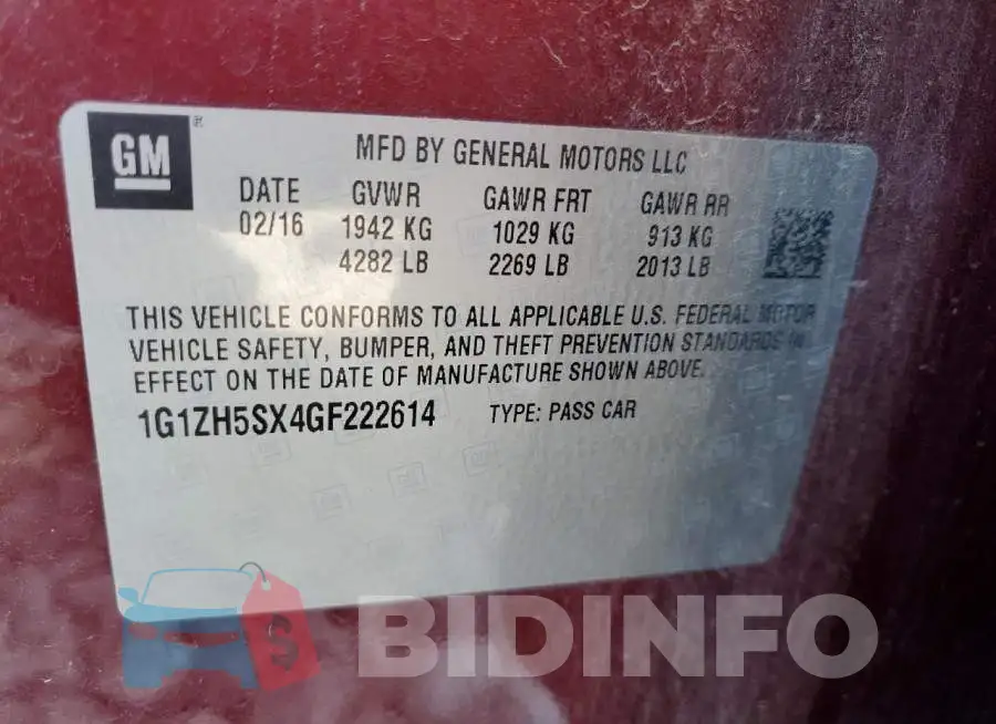 1G1ZH5SX4GF222614 Photo# 13