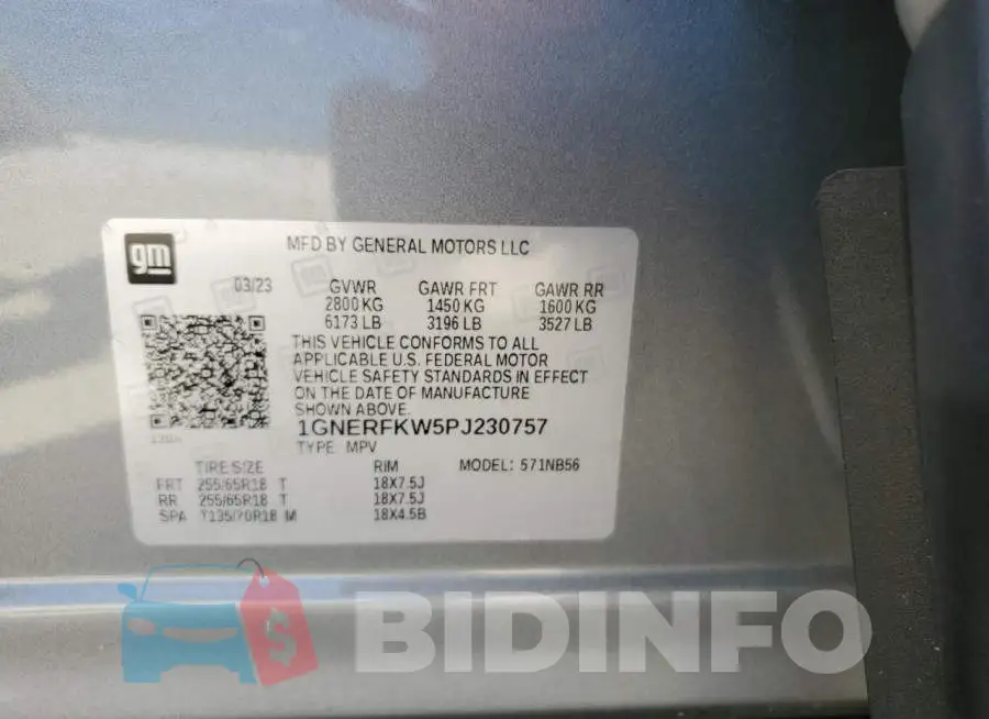 1GNERFKW5PJ230757 Photo# 14