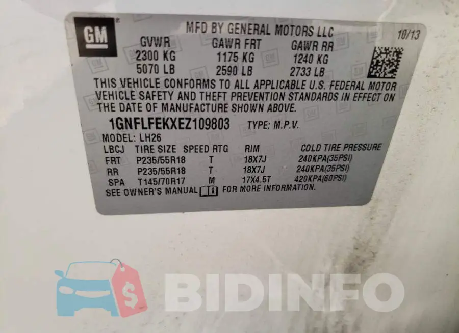 1GNFLFEKXEZ109803 Photo# 13