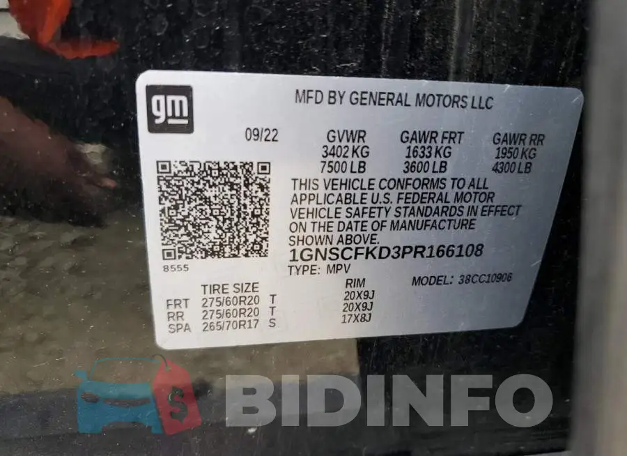 1GNSCFKD3PR166108 Photo# 13