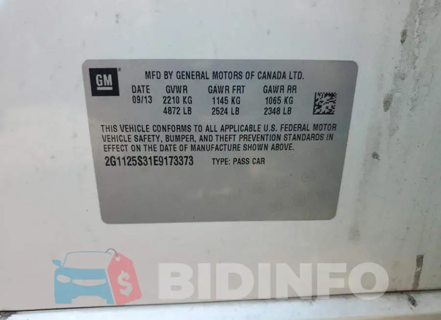 2G1125S31E9173373 Photo# 12