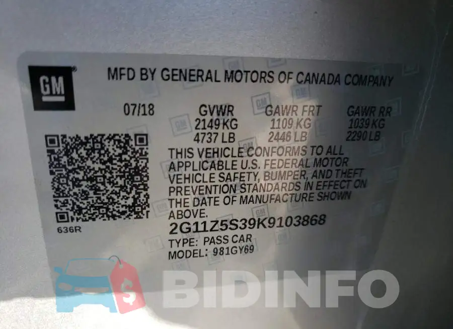 2G11Z5S39K9103868 Photo# 12
