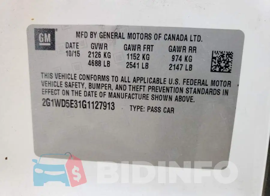 2G1WD5E31G1127913 Photo# 12