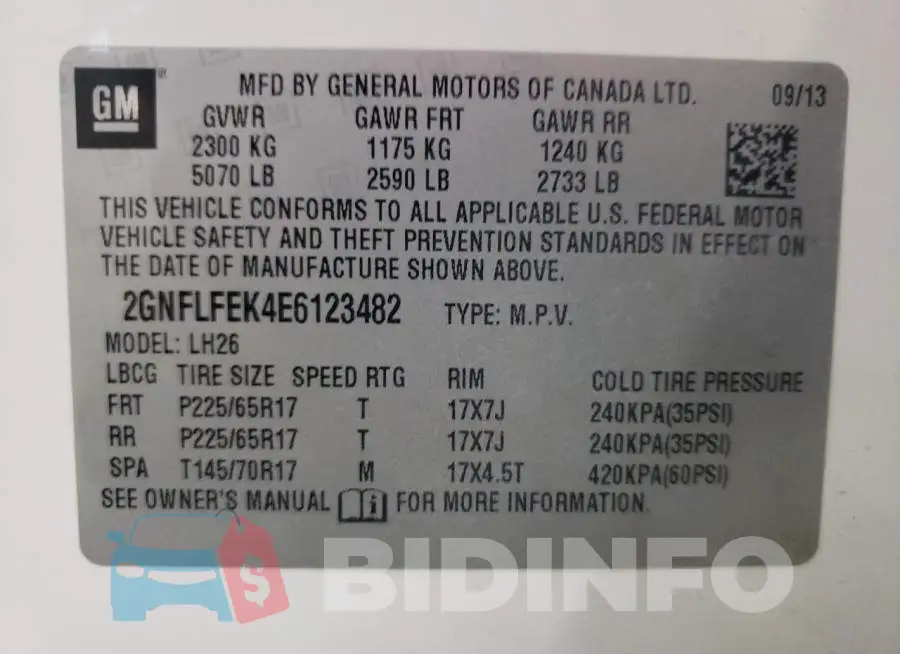 2GNFLFEK4E6123482 Photo# 12