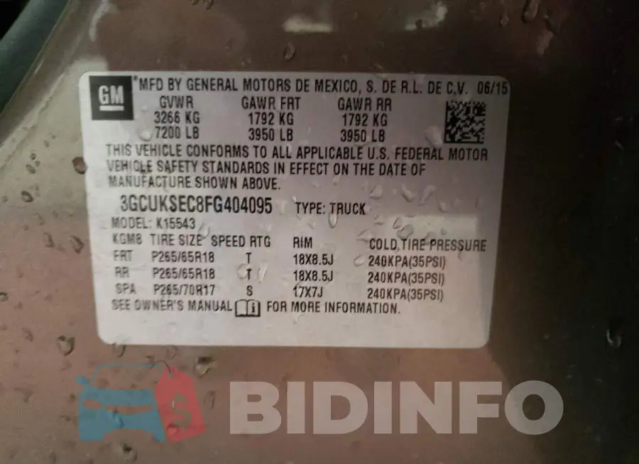 3GCUKSEC8FG404095 Photo# 12