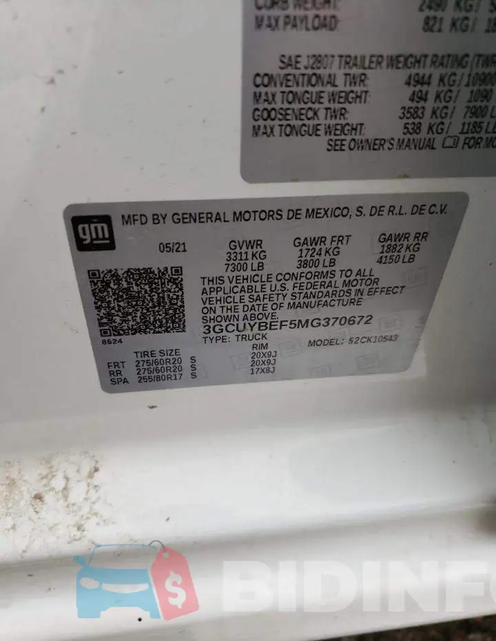 3GCUYBEF5MG370672 Photo# 12